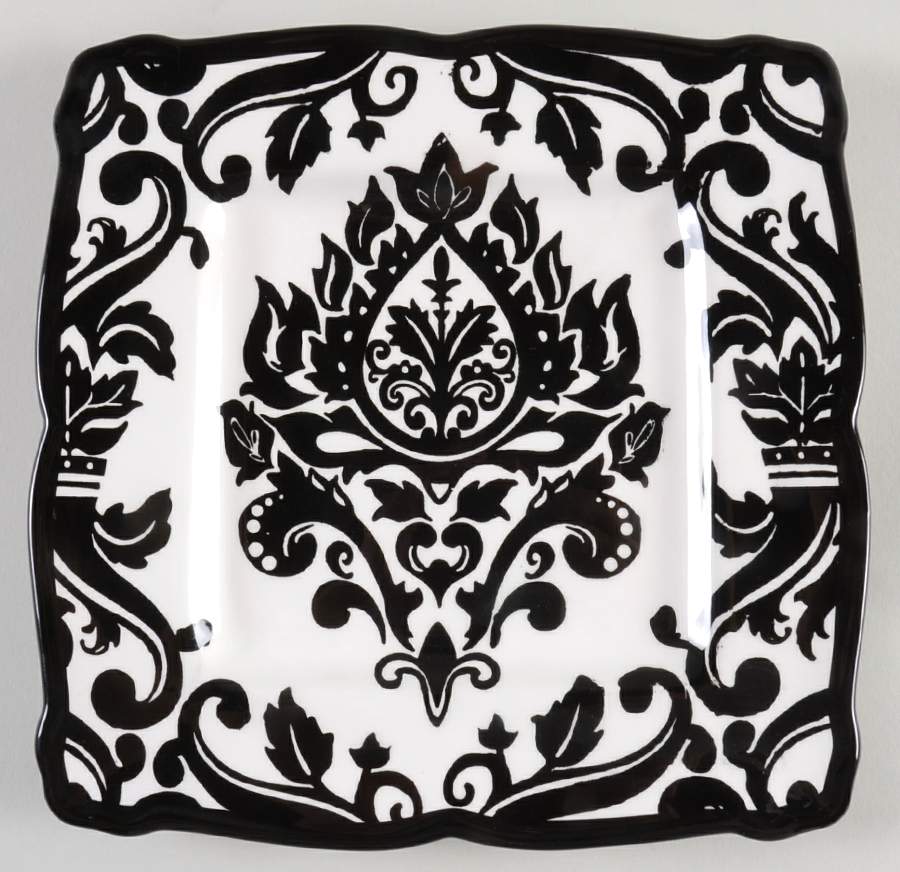 Muse Black Square Salad Plate by 222 Fifth (PTS)-1