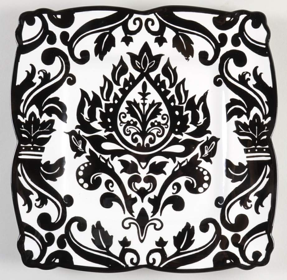 Muse Black Square Dinner Plate by 222 Fifth (PTS)-1