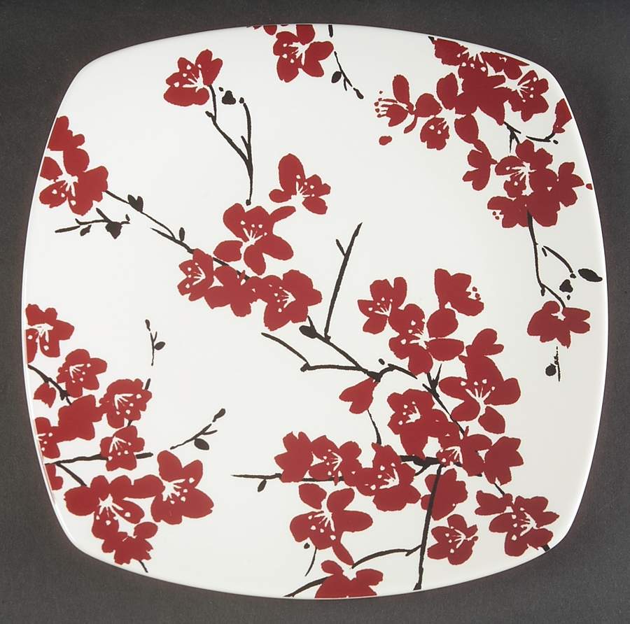 Mia Blossoms Red (Soft Square) Salad Plate by 222 Fifth (PTS)-1