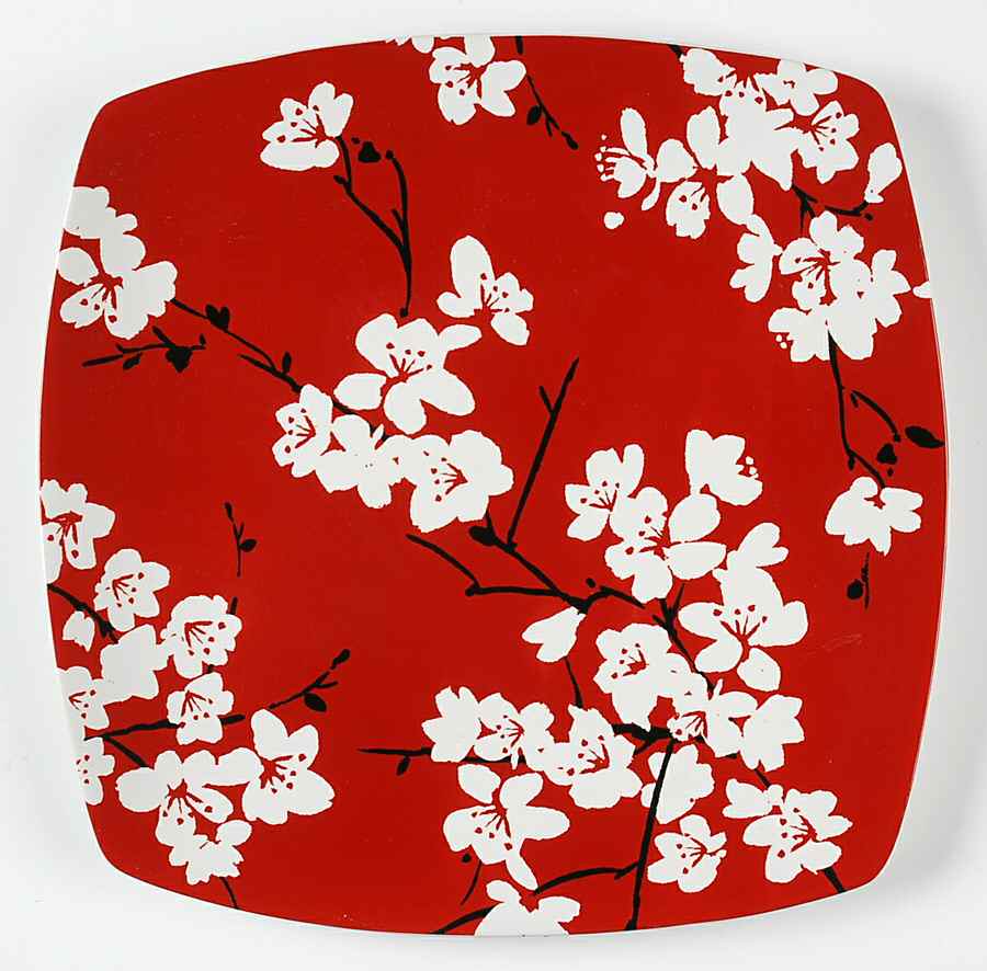 Mia Blossoms Red (Soft Square) 11" Square Chop Plate by 222 Fifth (PTS)-1