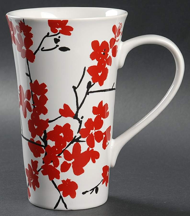 Mia Blossoms Red (Soft Square) Latte Mug by 222 Fifth (PTS)-1