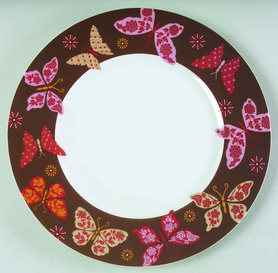 Butterfly Dream Brown Dinner Plate by 222 Fifth (PTS)-1