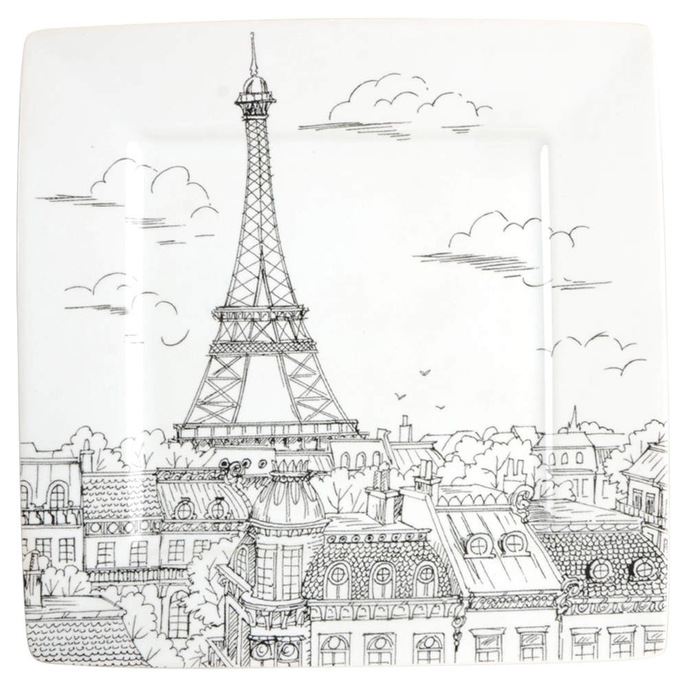 City Scenes Black Salad Plate by 222 Fifth (PTS)-1