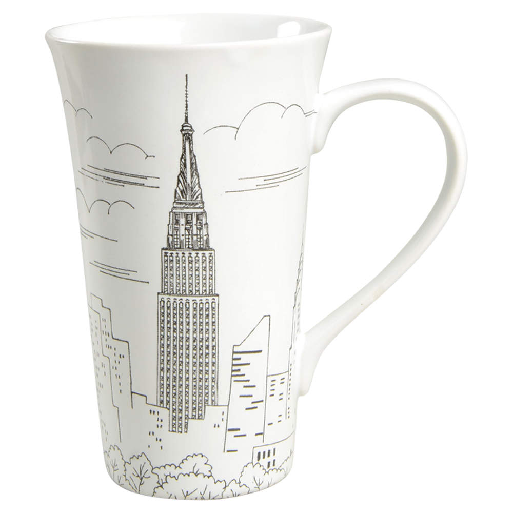 City Scenes Black Latte Mug by 222 Fifth (PTS)-1