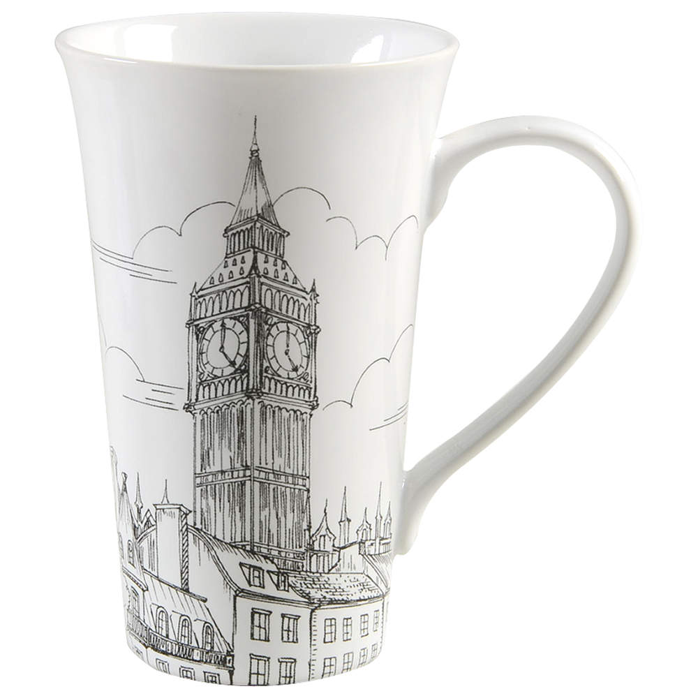 City Scenes Black Latte Mug by 222 Fifth (PTS)-1