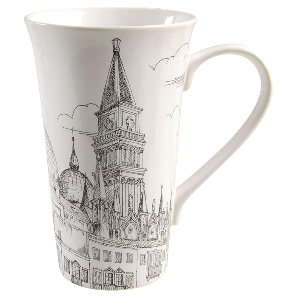 City Scenes Black Latte Mug by 222 Fifth (PTS)-1