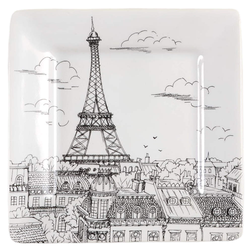 City Scenes Black Appetizer Plate by 222 Fifth (PTS)-1