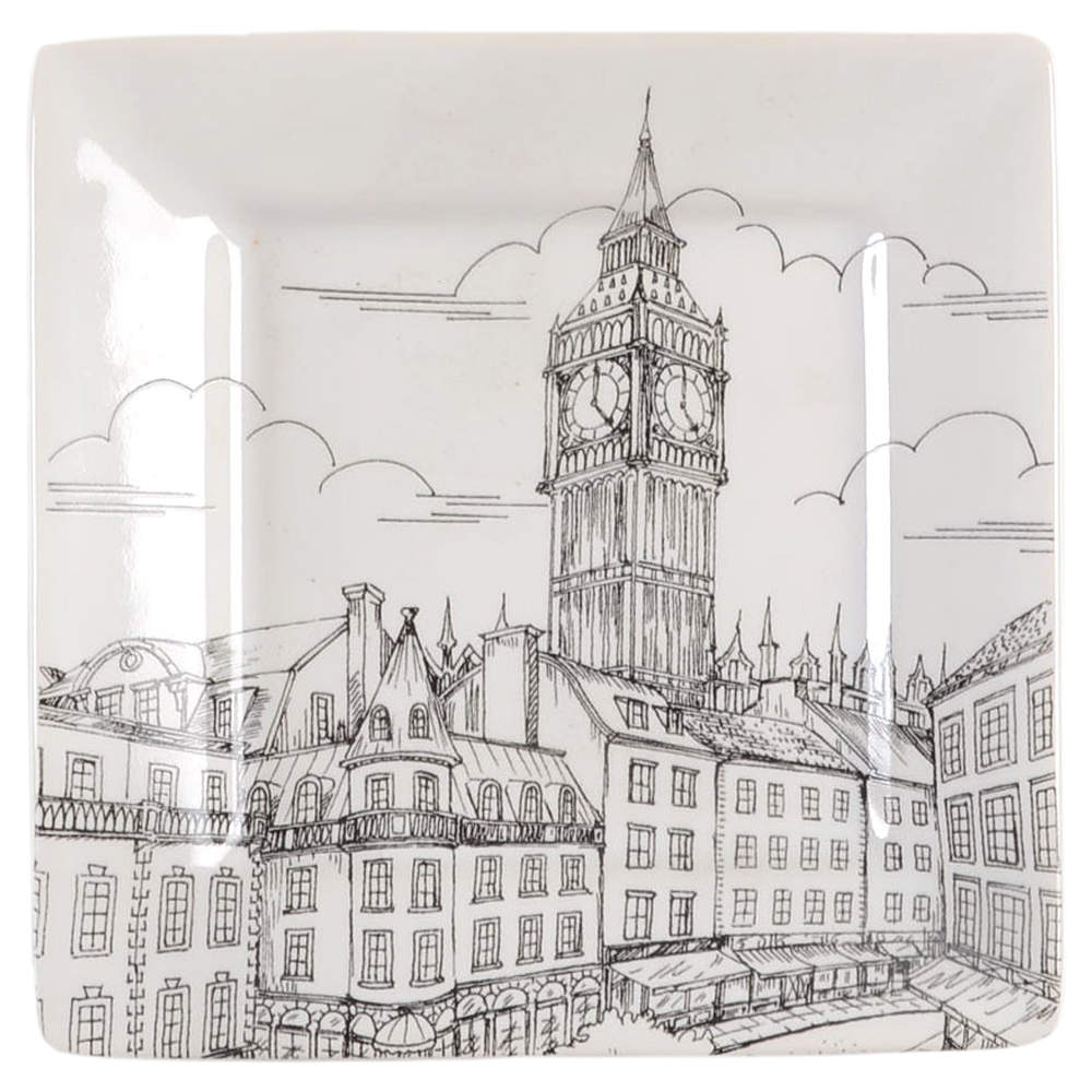 City Scenes Black Appetizer Plate by 222 Fifth (PTS)-1