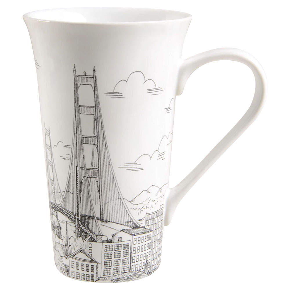 City Scenes Black Latte Mug by 222 Fifth (PTS)-1