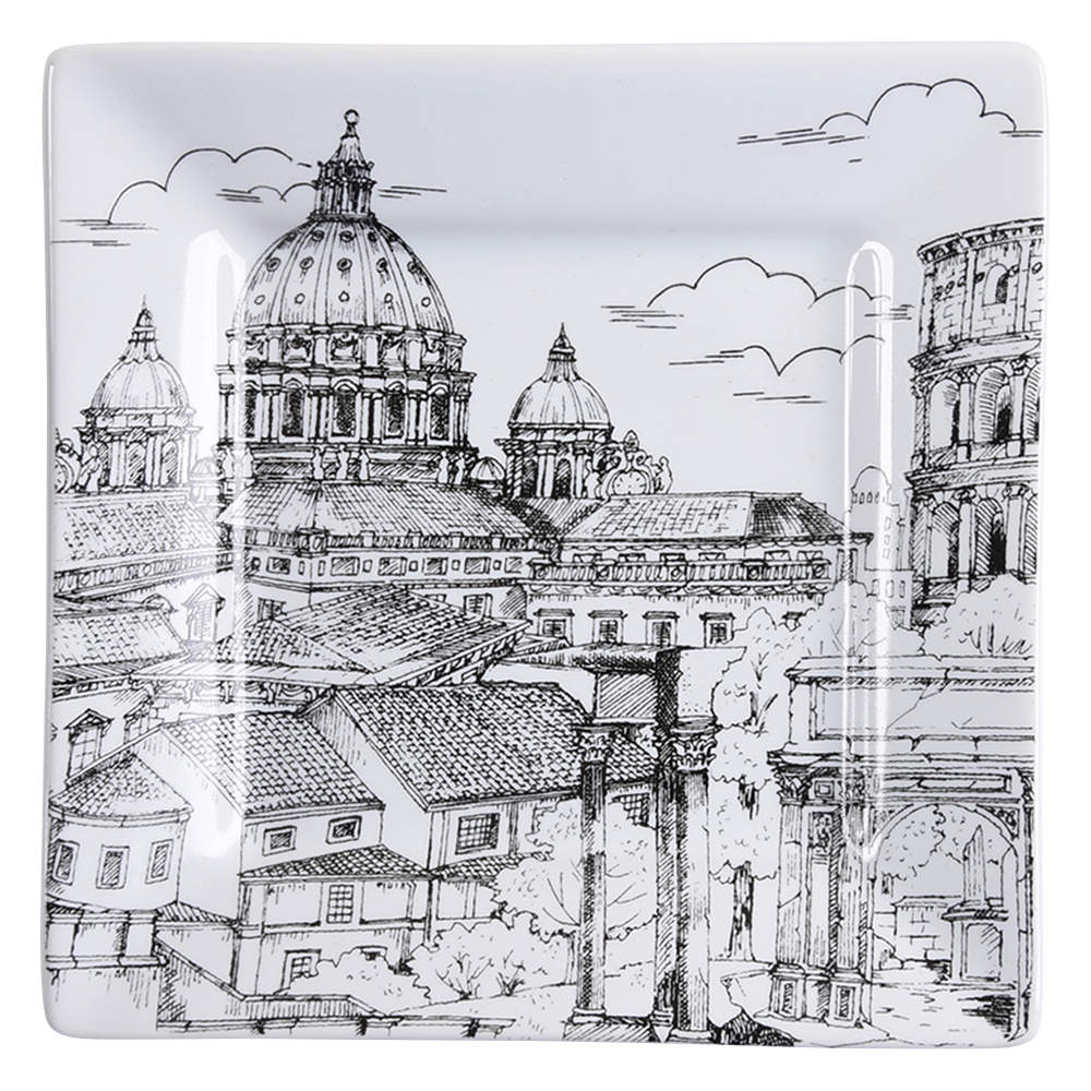 City Scenes Black Appetizer Plate by 222 Fifth (PTS)-1