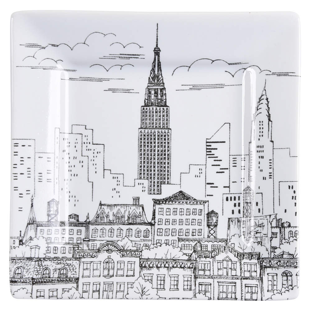 City Scenes Black Appetizer Plate by 222 Fifth (PTS)-1