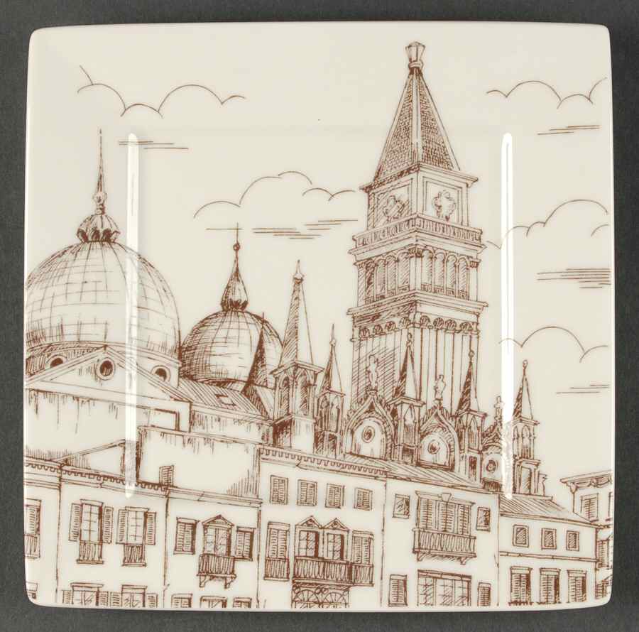 City Scenes Sepia Salad Plate by 222 Fifth (PTS)-1