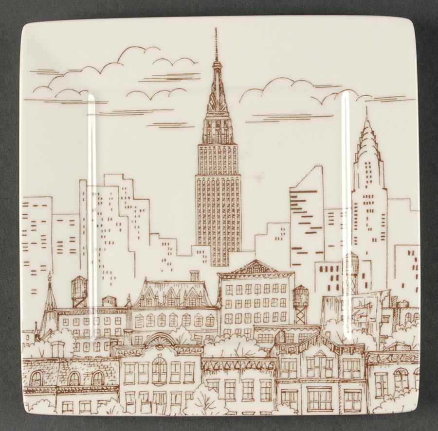 City Scenes Sepia Salad Plate by 222 Fifth (PTS)-1