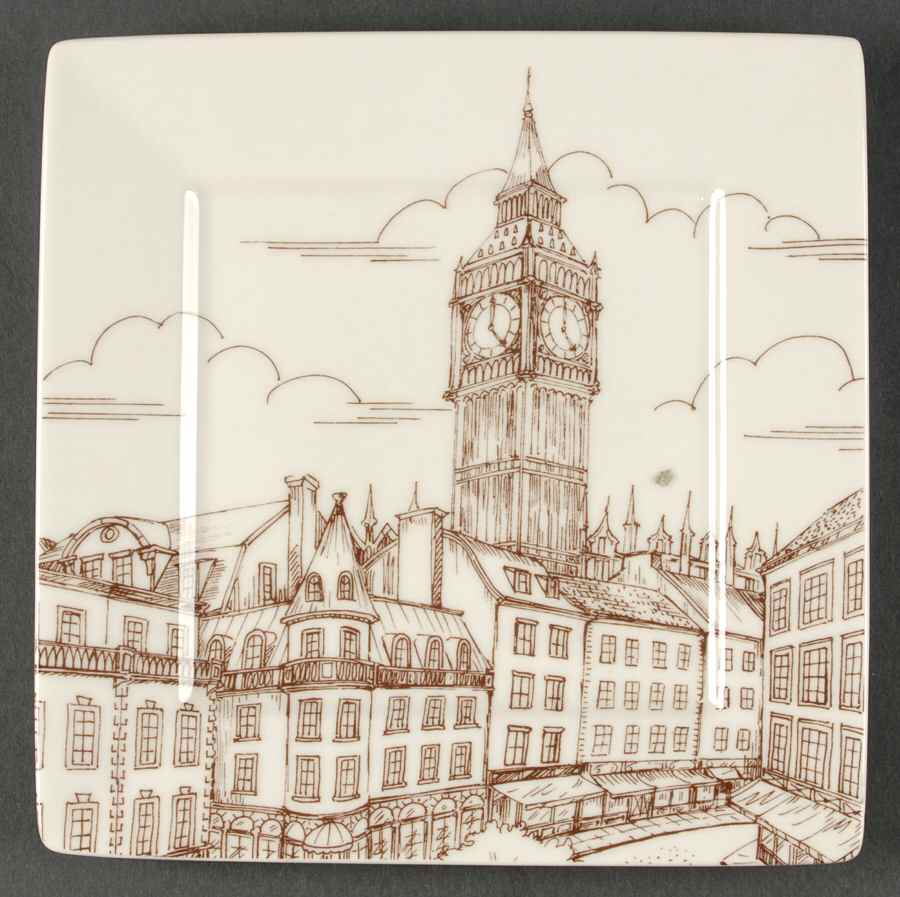 City Scenes Sepia Salad Plate by 222 Fifth (PTS)-1