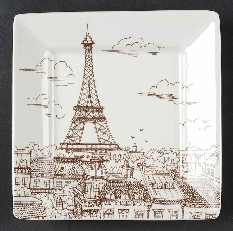 City Scenes Sepia Appetizer Plate by 222 Fifth (PTS)-1