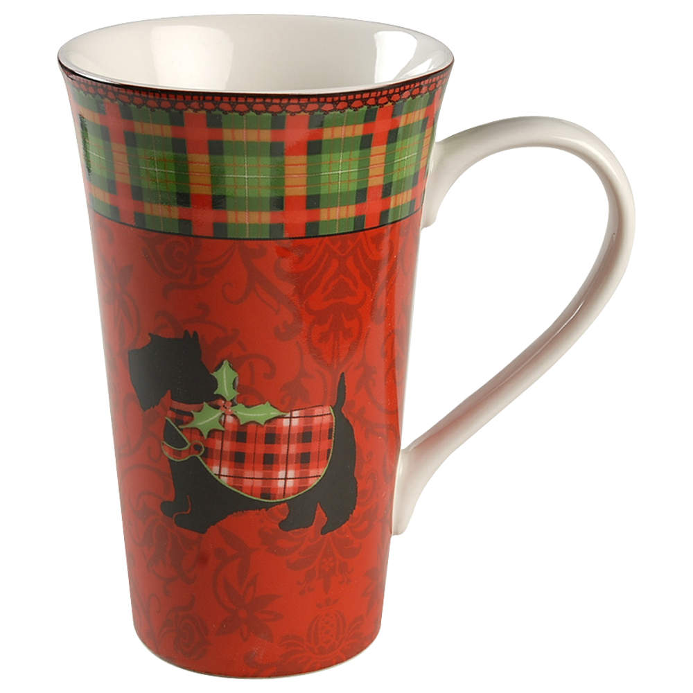 Christmas Scotty Latte Mug by 222 Fifth (PTS)-1