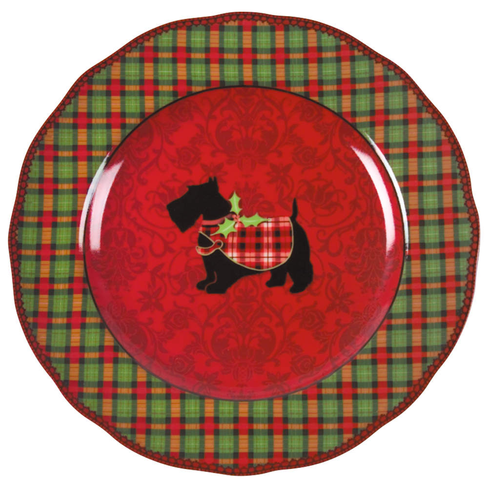 Christmas Scotty Dinner Plate by 222 Fifth (PTS)-1