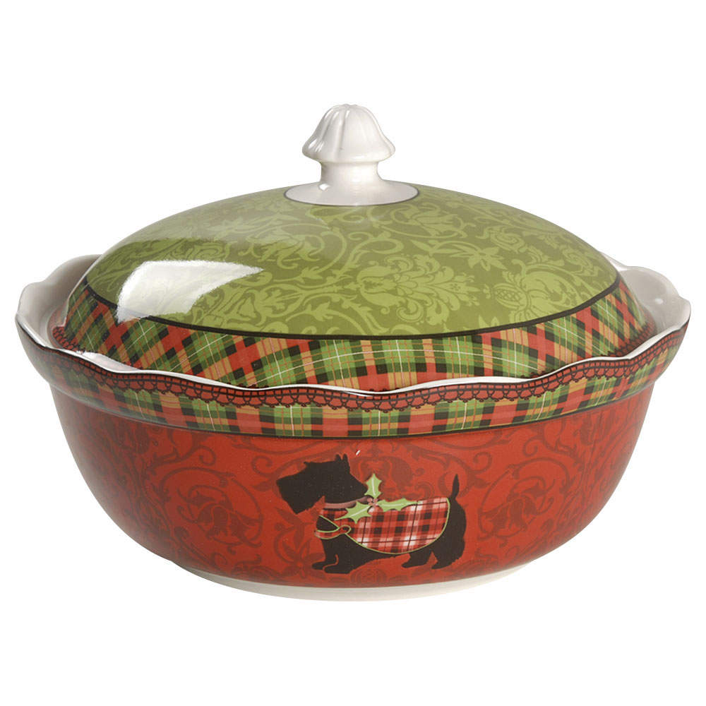 Christmas Scotty Round Covered Vegetable by 222 Fifth (PTS)-1