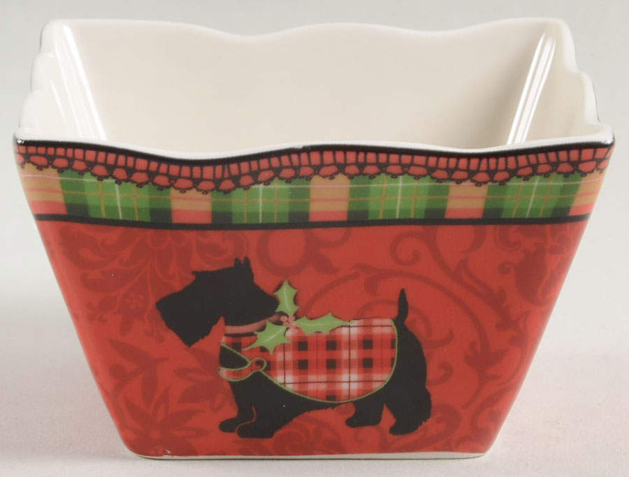 Christmas Scotty Individual Square Appetizer Bowl by 222 Fifth (PTS)-1