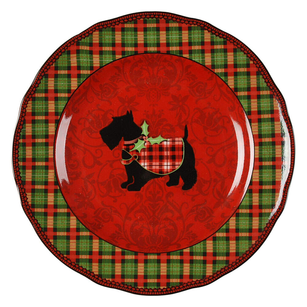 Christmas Scotty Salad Plate by 222 Fifth (PTS)-1
