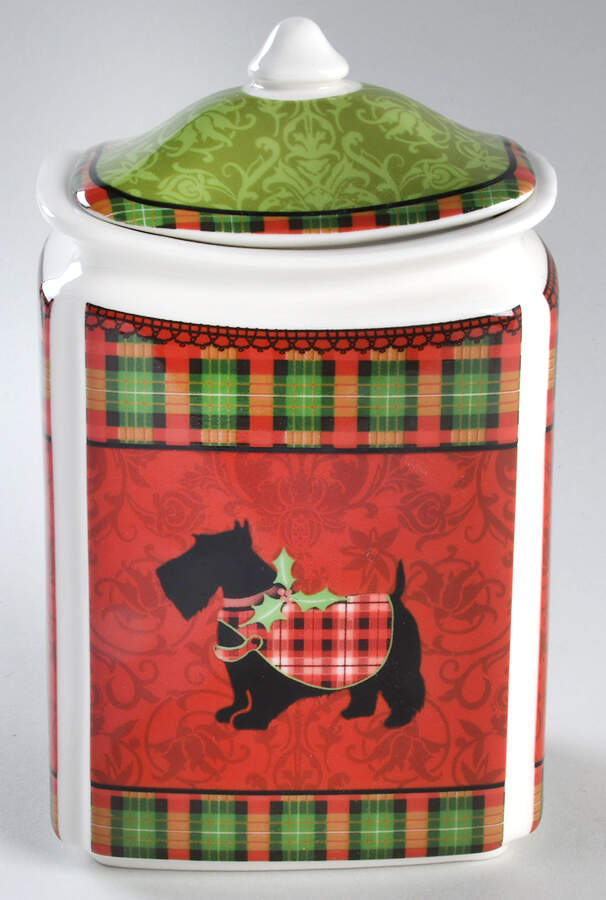 Christmas Scotty Medium Canister & Lid by 222 Fifth (PTS)-1