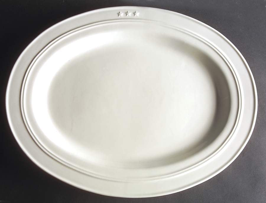 General Store Cream 18" Oval Serving Platter by American Living-1