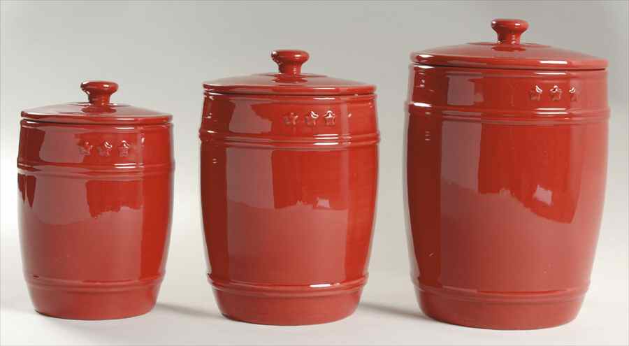 General Store Red (3 Piece) Canister Set (Box Set) by American Living-1