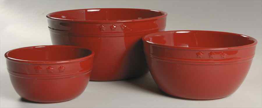 General Store Red (3 Piece) Mixing Bowl Set by American Living-1