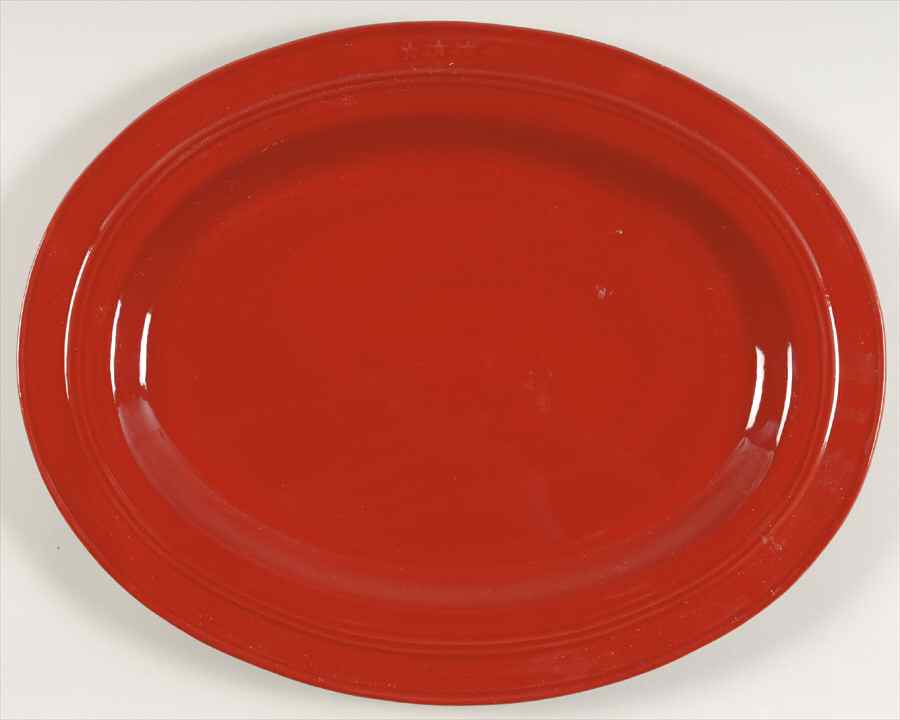 General Store Red 18" Oval Serving Platter by American Living-1