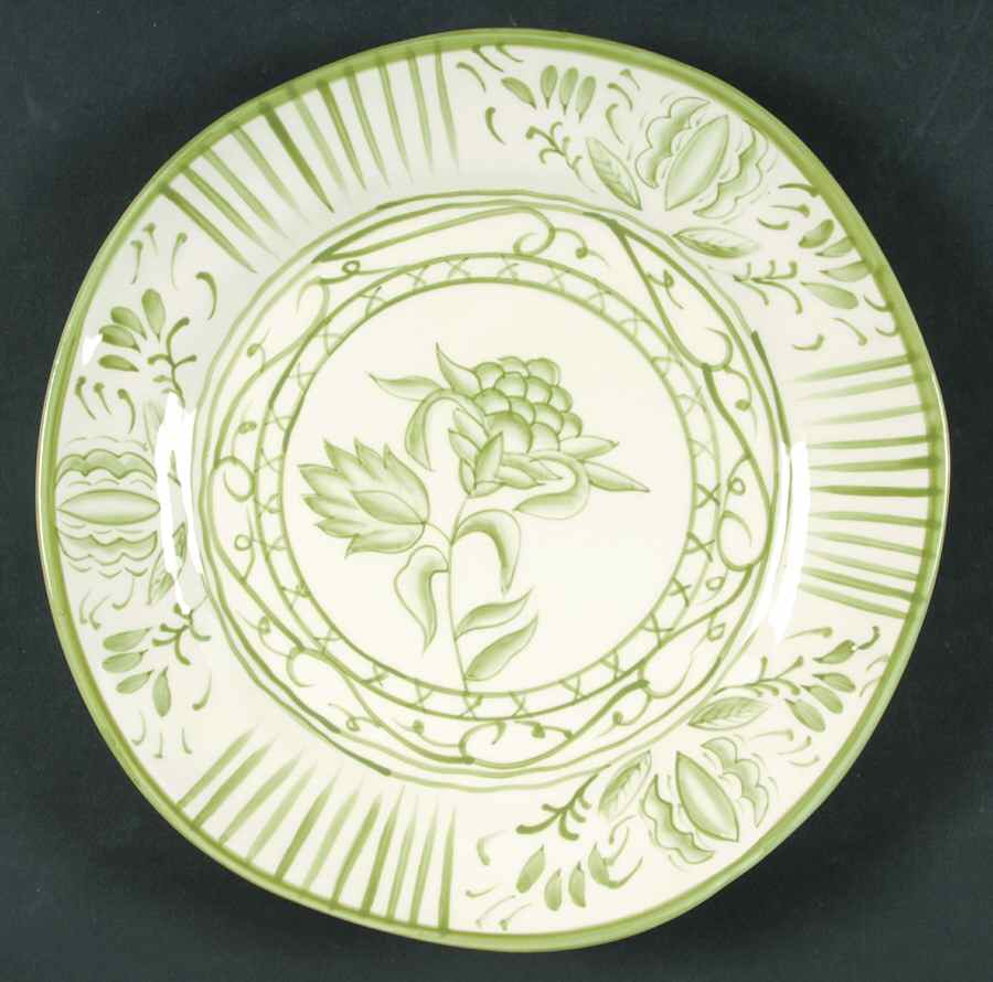 Antique Olive Floral Dinner Plate by Ambiance-1