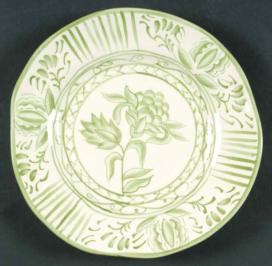 Antique Olive Floral Salad/Dessert Plate by Ambiance-1