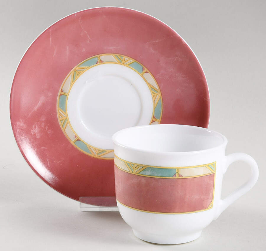 Pompei Footed Cup & Saucer Set by Arcopal-1