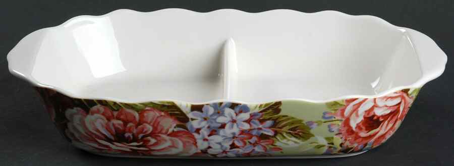 Heidi Green 11" Oval Divided Vegetable Bowl by 222 Fifth (PTS)-1