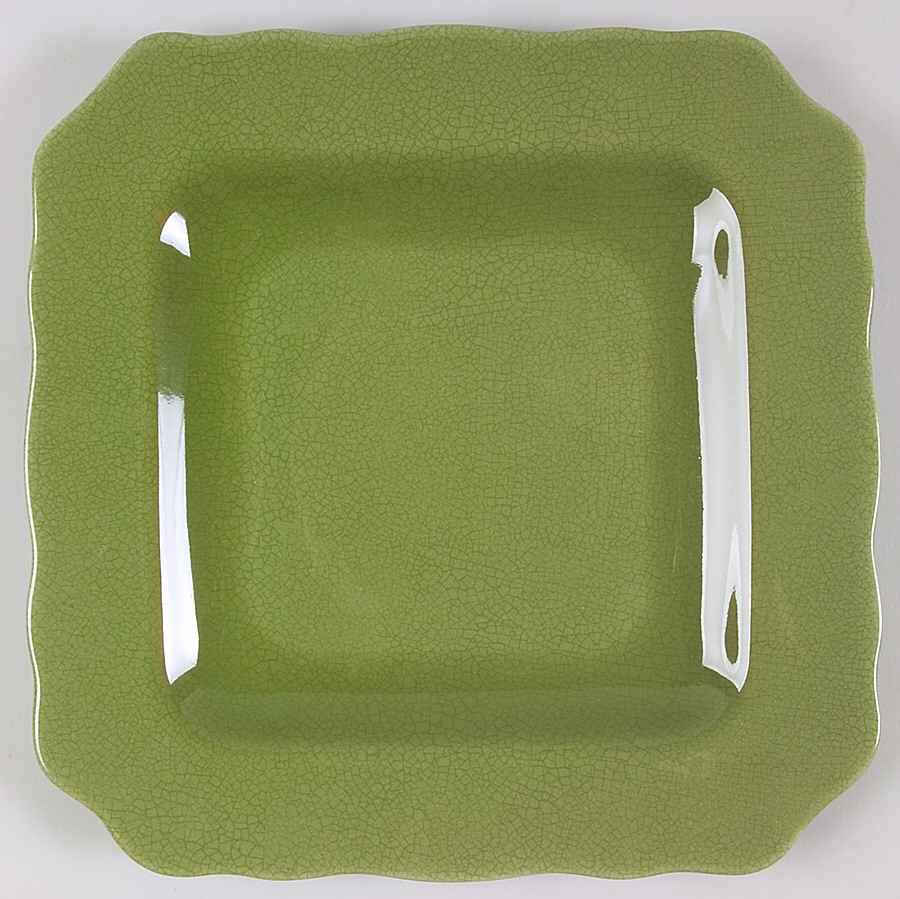 Alba Crackle Green Square Dinner Plate by 222 Fifth (PTS)-1