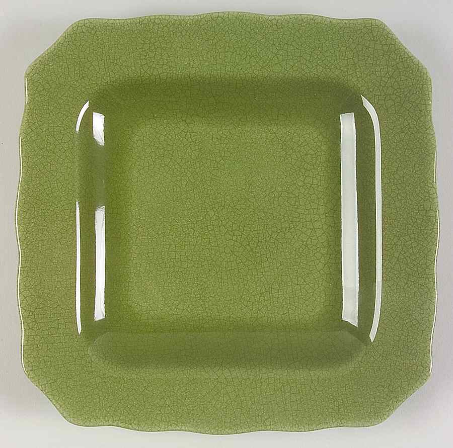 Alba Crackle Green Square Salad Plate by 222 Fifth (PTS)-1