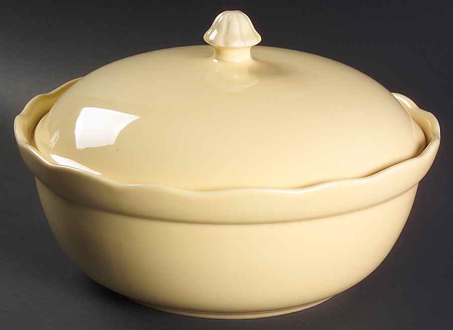 Roddi Butter Yellow Round Covered Vegetable by 222 Fifth (PTS)-1