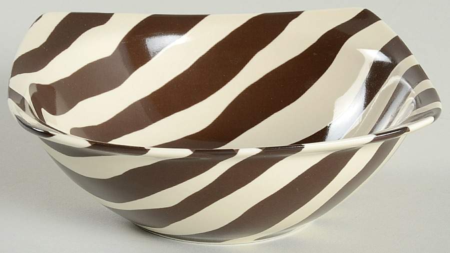 Zebra Brown Coupe Cereal Bowl by 222 Fifth (PTS)-1