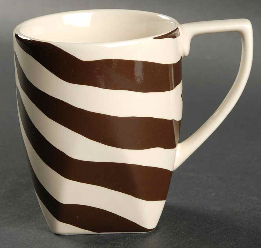 Zebra Brown Mug by 222 Fifth (PTS)-1
