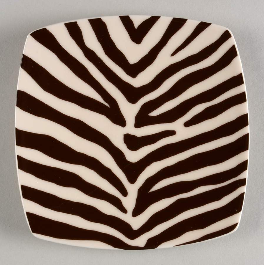 Zebra Brown Appetizer Plate by 222 Fifth (PTS)-1