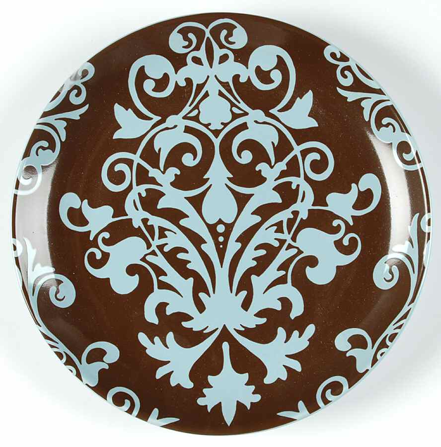 Rococo Blue Brown Salad/Dessert Plate by 222 Fifth (PTS)-1