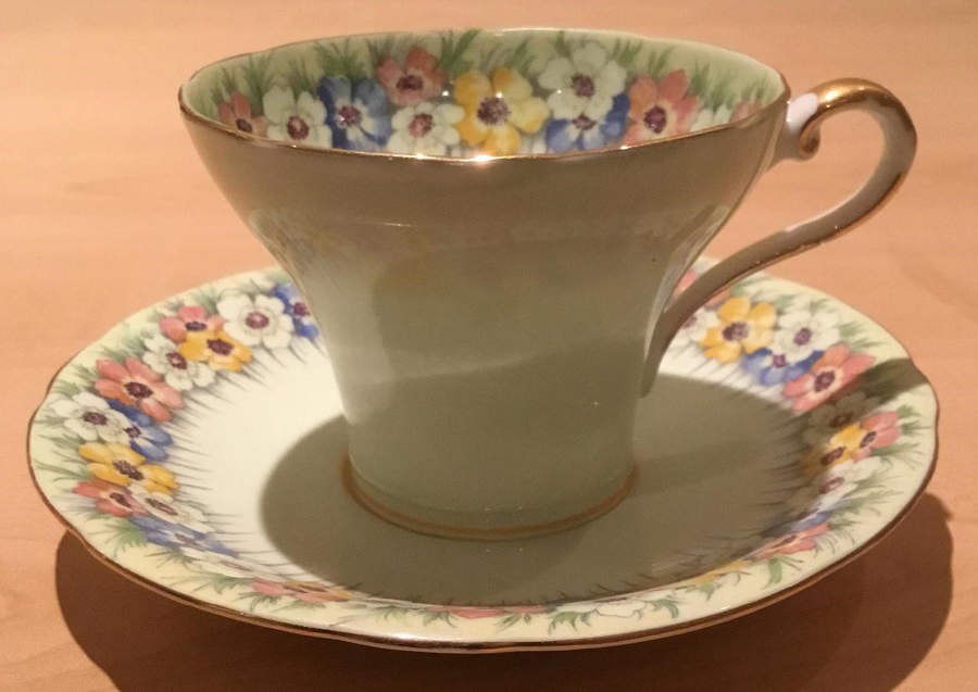 B5180-2 Flat Cup & Saucer Set by John  Aynsley & Sons-1