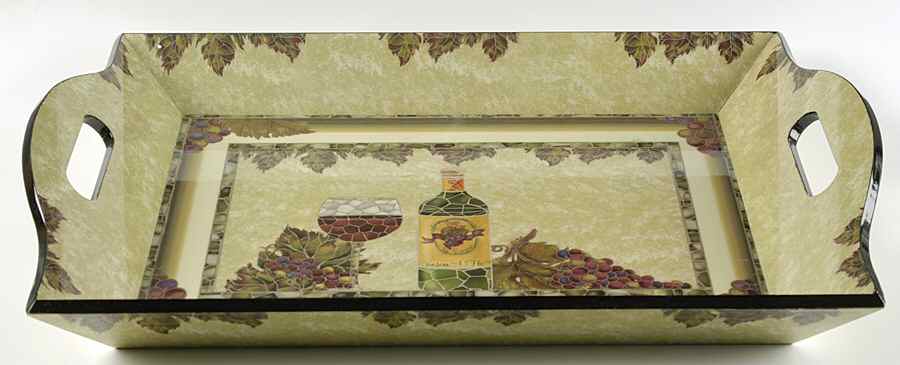 Dolce Toscana Wood Rectangular Handled Tray by Ambiance-1