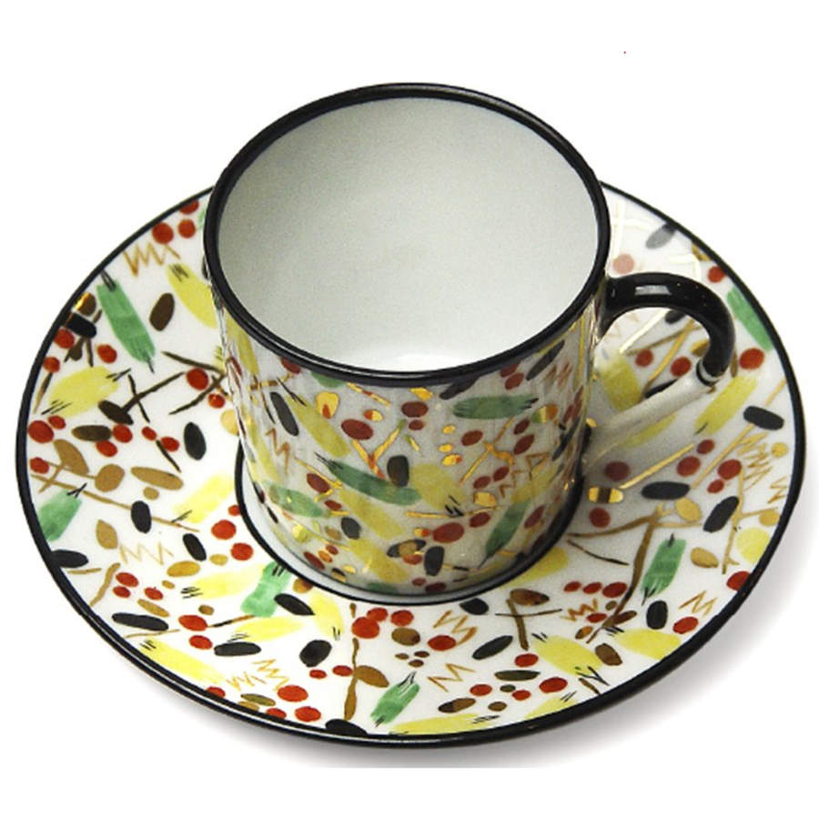 Renouveau Russe Flat Demitasse Cup & Saucer Set by Alberto Pinto-1