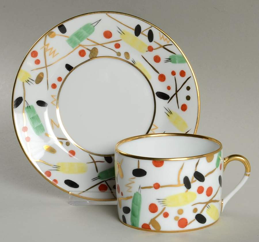 Renouveau Russe Flat Cup & Saucer Set by Alberto Pinto-1