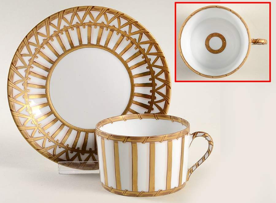 Vannerie Gold Flat Cup & Saucer Set by Alberto Pinto-1