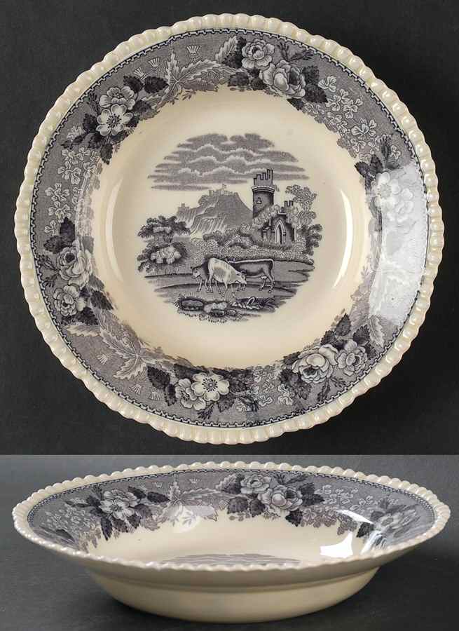 Cattle Scenery Mulberry Rim Soup Bowl by Adams China-1