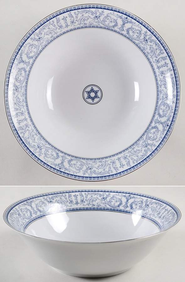 Star of David 10" Round Serving Bowl by 222 Fifth (PTS)-1