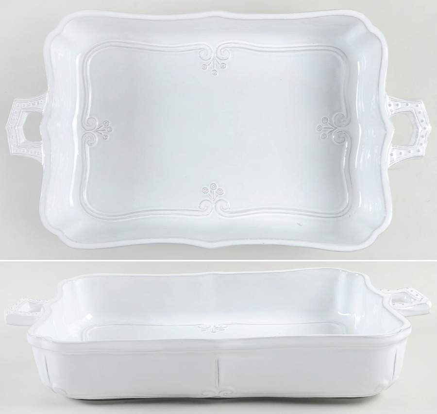 Bella Bianca 16" Rectangular Baker by Arte Italica-1