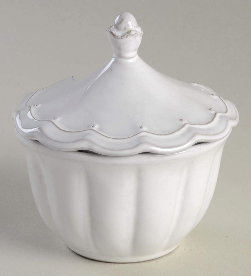 Bella Bianca Sugar Bowl & Lid by Arte Italica-1