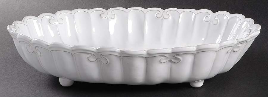 Bella Bianca 13" Oval Vegetable Bowl by Arte Italica-1